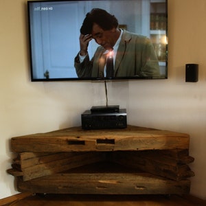 Media board, TV furniture, corner shelf, half-timbered beams