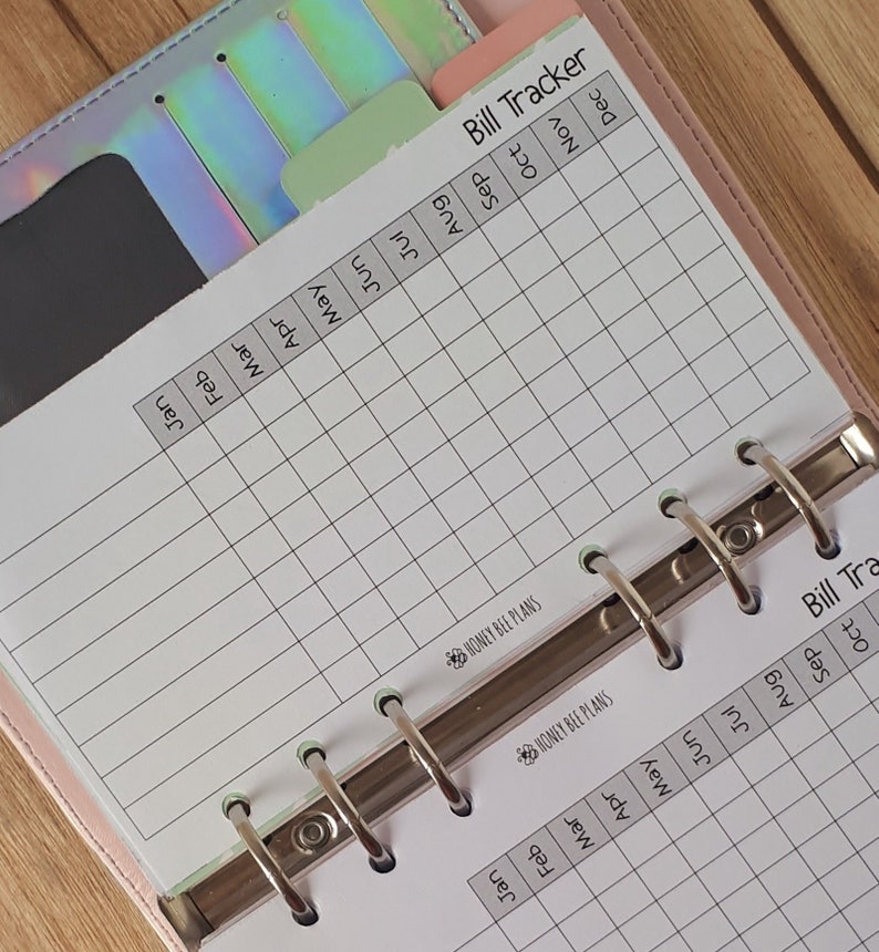 Bill tracker Personal Planner inserts