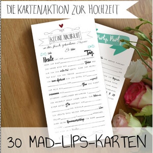 Partecipazioni di nozze Mad Lips - Compila il tedesco vuoto - Nuovo