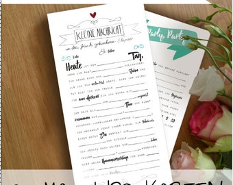 Hochzeitskarten Mad Lips - Lückentext DEUTSCH - Mint