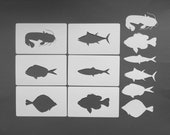 fish silhouette stencils 6Pack