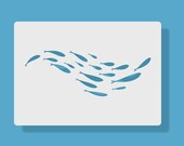 Groups of Sea Fish Silhouettes Stencil
