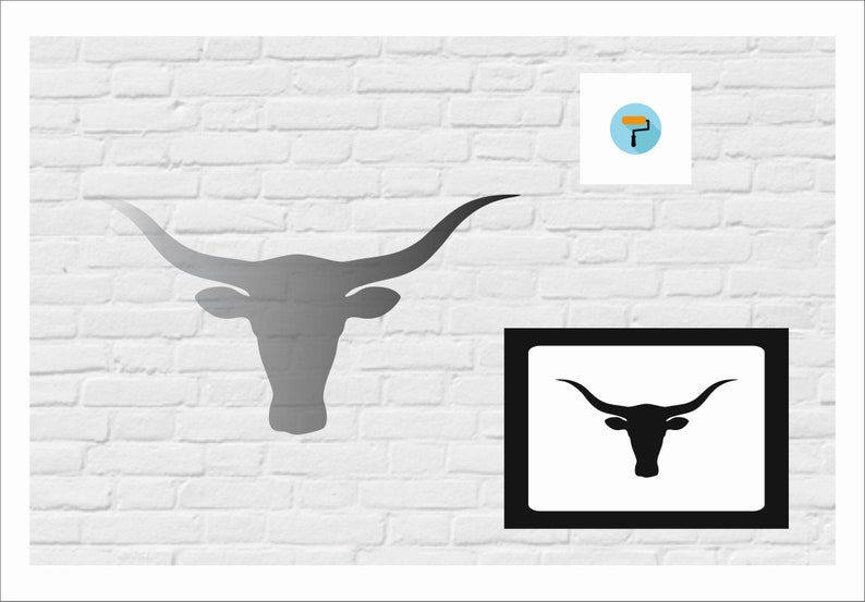 Longhorns stencil | Etsy