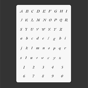 Pochoir Alphabet H 1 cm 250 microns A4 réutilisable Police Freefrm