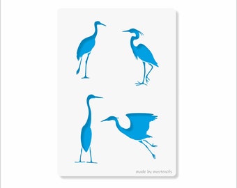 Heron Bird Stencil A4 Reusable