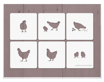 Chicken Stencil 6Pack Reusable