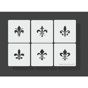 Fleur de Lys Stencil 6Pack Reusable image 1