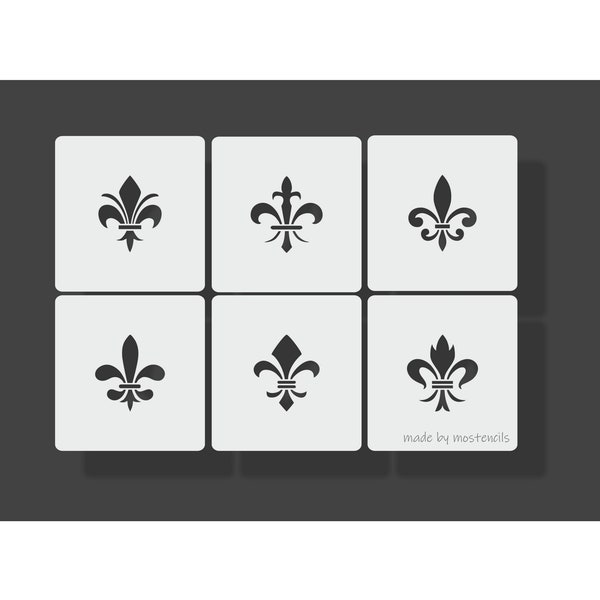 Fleur de Lys Stencil 6Pack Reusable