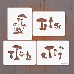 FUNGHI N. 3 Quattro stencil riutilizzabili