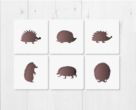 Hedgehog Stencil 6pack - Etsy