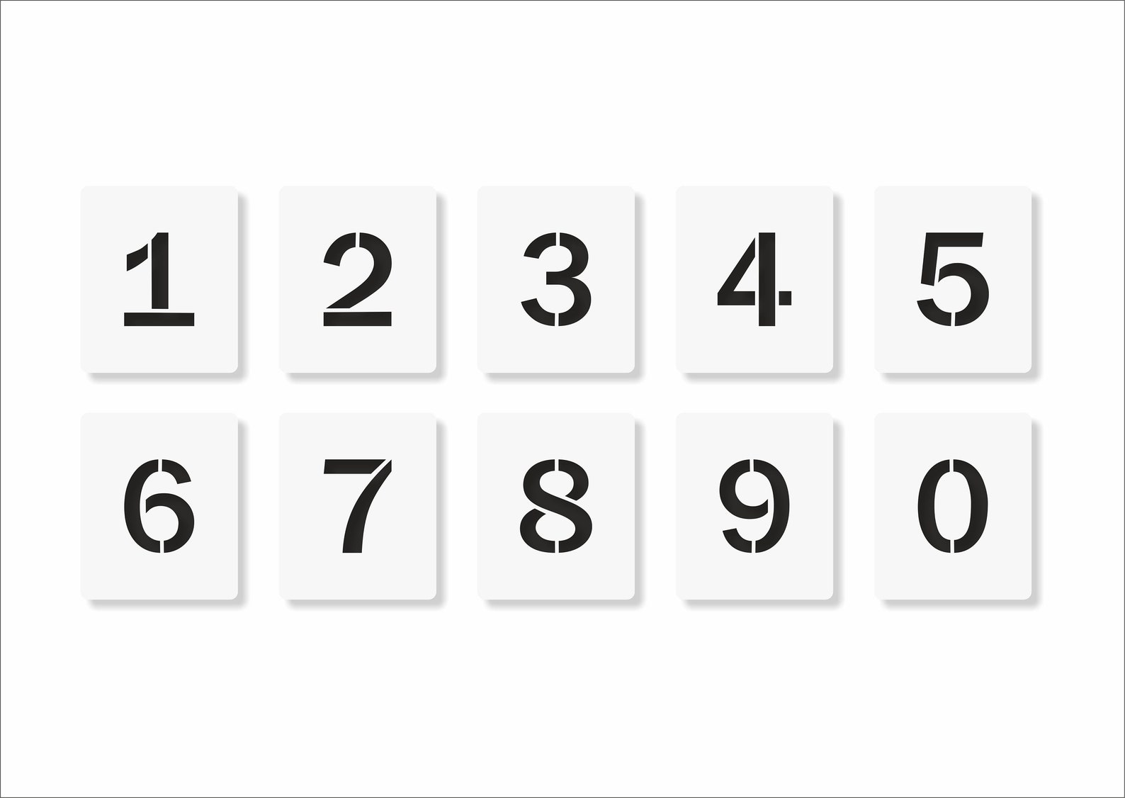 Zahlen Schablonen-Set (0-9), Kunststoff Online Kauf Produktbild-Vorschau 5