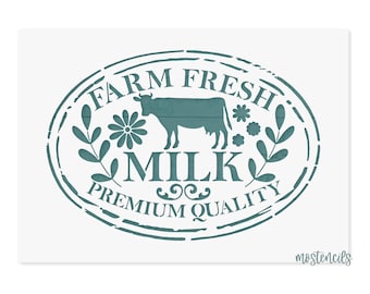 Dairy Cow Stencil Reusable design size 17X24.5 cm