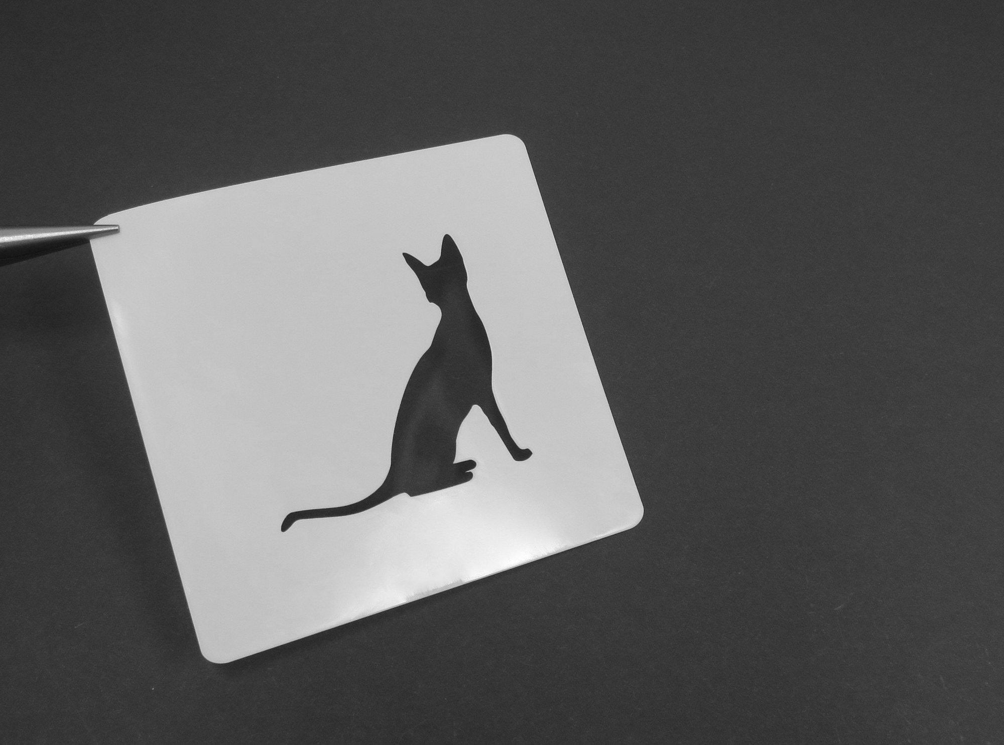 Cat Siamese Silhouette Stencil 6Pack | Etsy