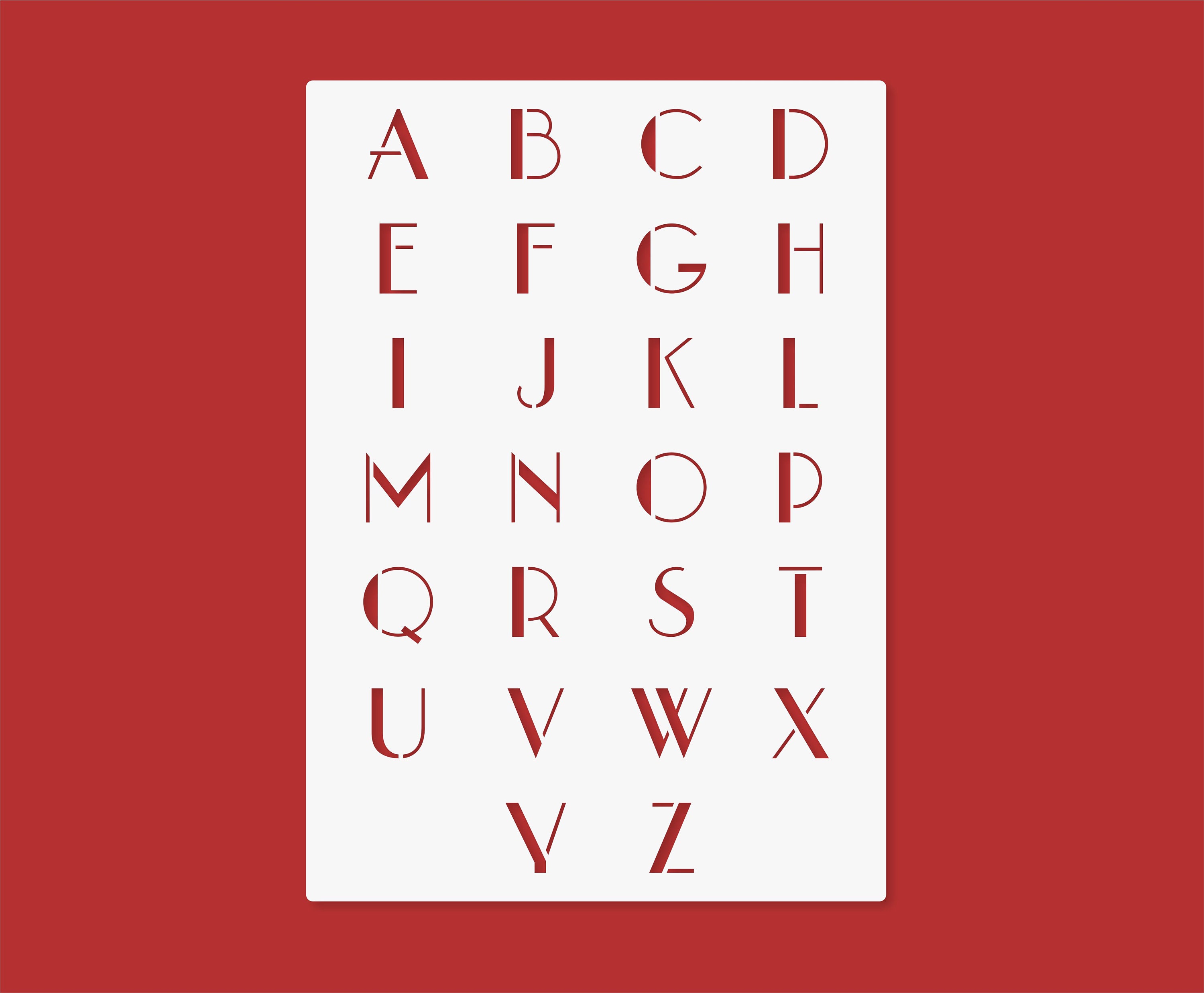 Alphabet and Number Stencil 111 Letters A to Z and Number 0 to 9 in 2 Inch  Size, Reusable Stencils 