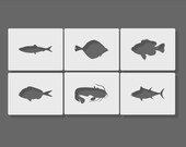 Fish Silhouette Stencils 6Pack
