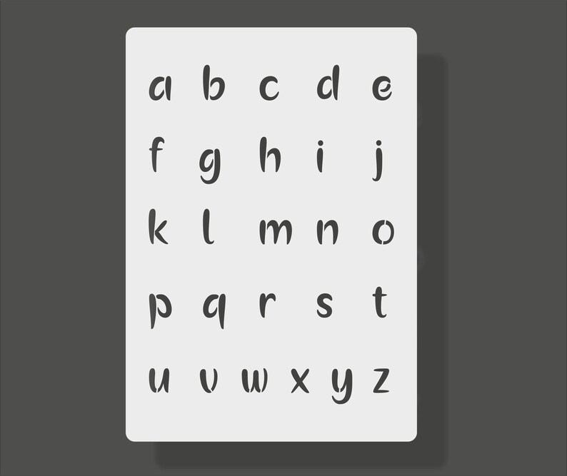 ALPHABET lowercase letters nr.5 stencil A4