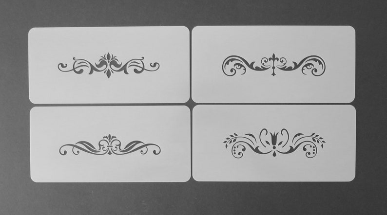 Border damask stencil 4Pack