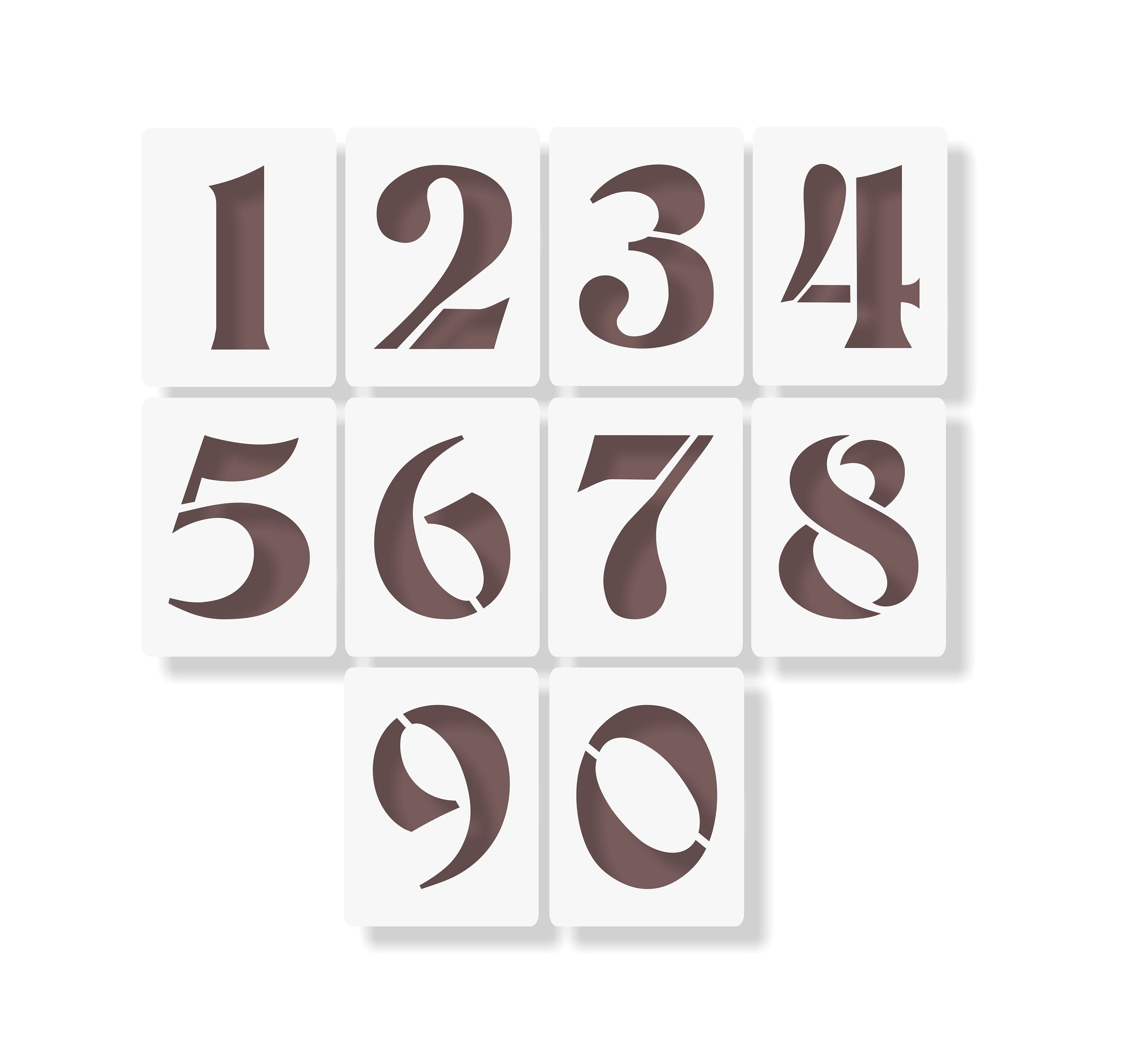 Stencil Style Look Digits / Numbers / Numerals Sticker  Stencils,  Lettering alphabet fonts, Lettering alphabet
