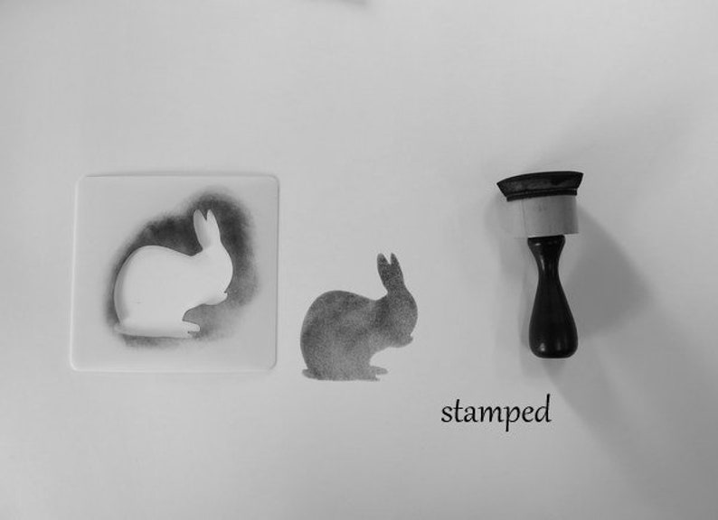 Rabbit silhouette stencils 6Pack