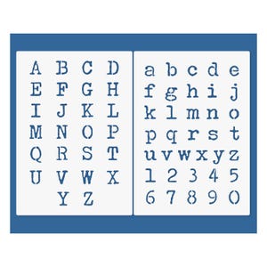 Alphabet high 25mm Typewriter Font Two Mylar Stencils DIN A4