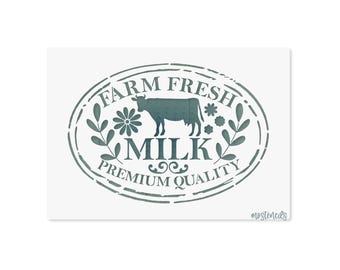Dairy Cow Stencil Reusable design size 17X24.5 cm