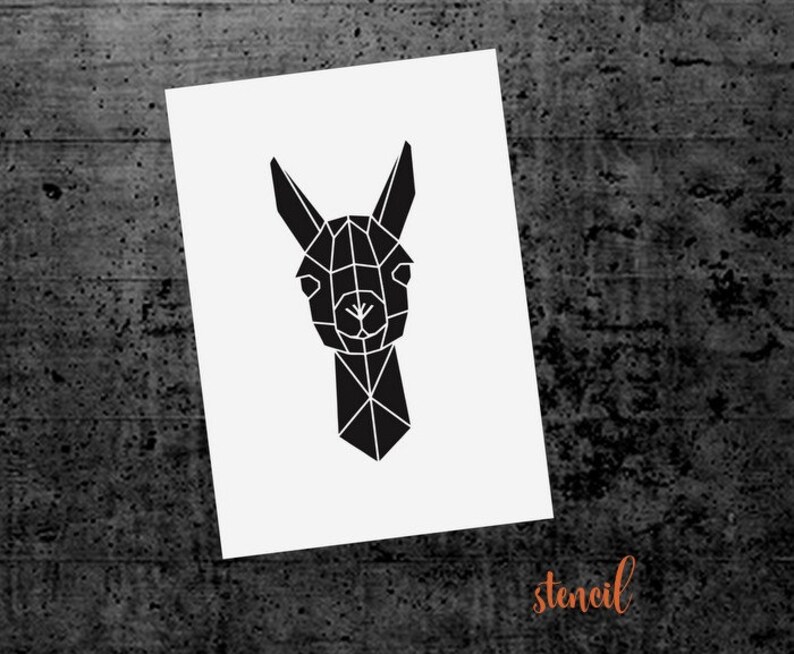 Lama Origami Stencil Din A4 Etsy