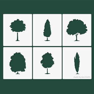 TREE Silhouette Stencil 6Pack Reusable image 1