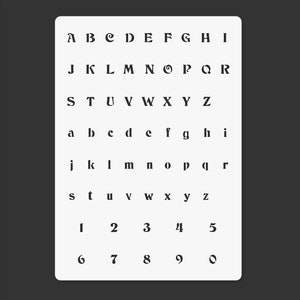Pochoir alphabet hauteur 1 cm 350 microns A4 réutilisable n° 08