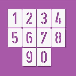 Number Stencil zero to nine Ten Stencils Reusable 350micron no03