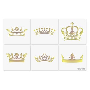 Crown Six Stencils Reusable Crown length 2.75Inches 7 cm