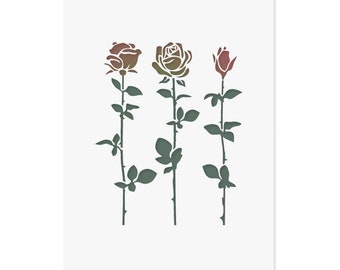 Roses 03 Stencil, Reusable