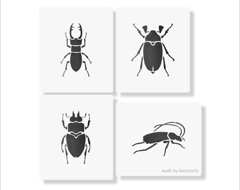 Beetle No01 Pochoir 4Pack Réutilisable