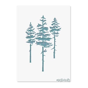 Conifer Trees Stencil Reusable design size 22X14 cm