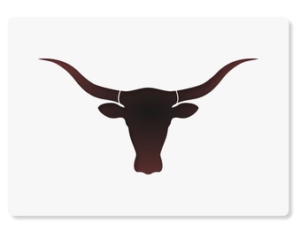 Bull Head Texas Longhorn Stencil