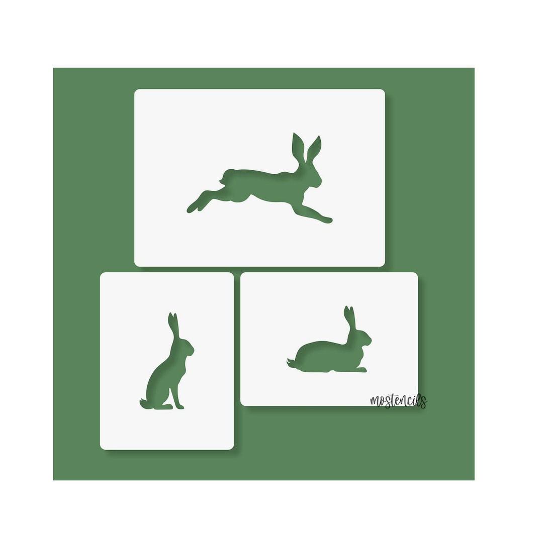 Rabbit Bunny Three Stencils Reusable - Etsy