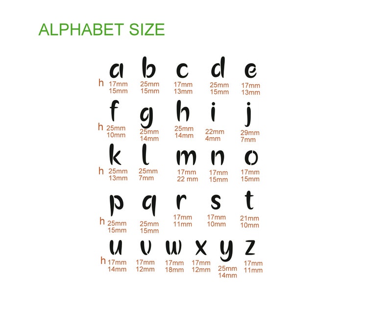 ALPHABET lowercase letters nr.5 stencil A4