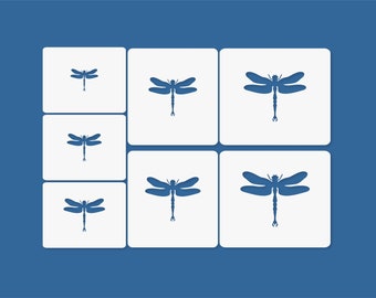 Dragonfly Silhouette Stencil 7Pack
