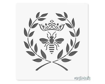Queen Bee Stencil Reusable motif size 6.88&quot;x6.69&quot; 17,5X17cm