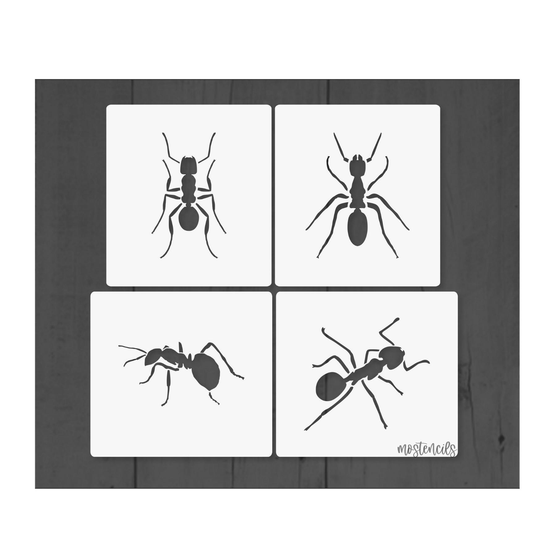 4" Inch Ant Style Design Eusable Myla Cutout Stencil Sign