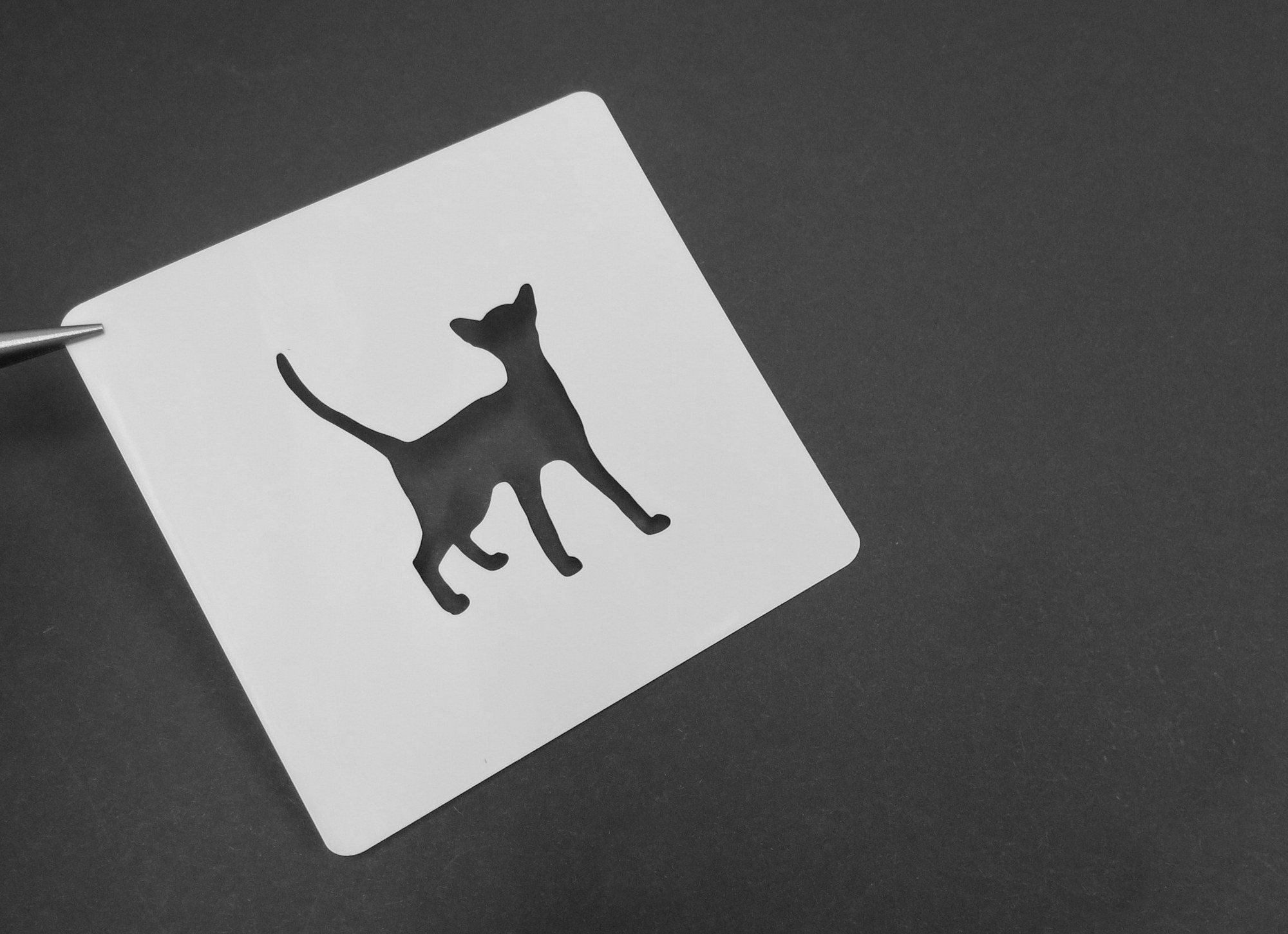 Cat Siamese Silhouette Stencil 6Pack | Etsy