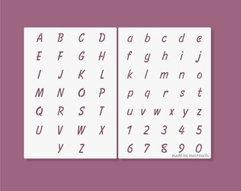 Alphabet 2 cm Zwei Schablonen A4, 003