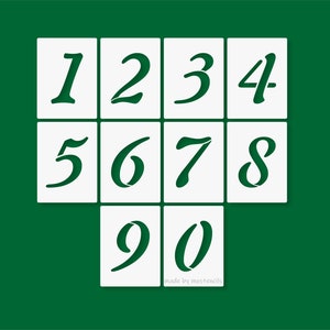 Number Stencil zero to nine Ten Stencils Reusable 350micron no007