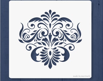 DAMASK Ornament 05 Schablone wiederverwendbar