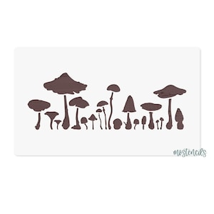 Stencil per bordi FUNGHI motivo riutilizzabile dimensioni 9 x 25 cm