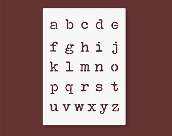 Stencil A4 carattere macchina da scrivere 25 mm dalla a alla z