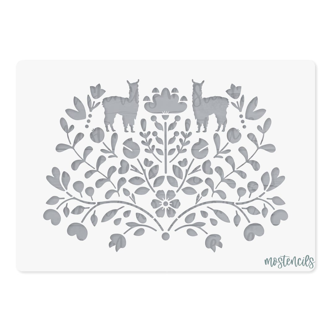 Alpacas Floral Stencil Reusable Design Size 17X24 Cm - Etsy