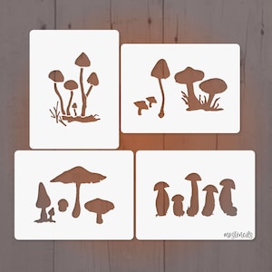 FUNGHI N. 5 Quattro stencil riutilizzabili