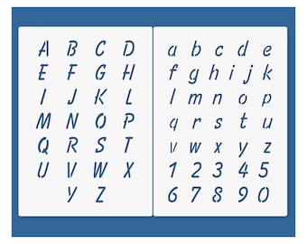 Alphabet high 25 mm 1Inch Two Mylar Stencils DIN A4 | 250micron | no03