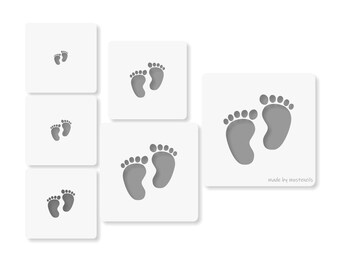 Baby Foot Stencil 6Pack Reusable
