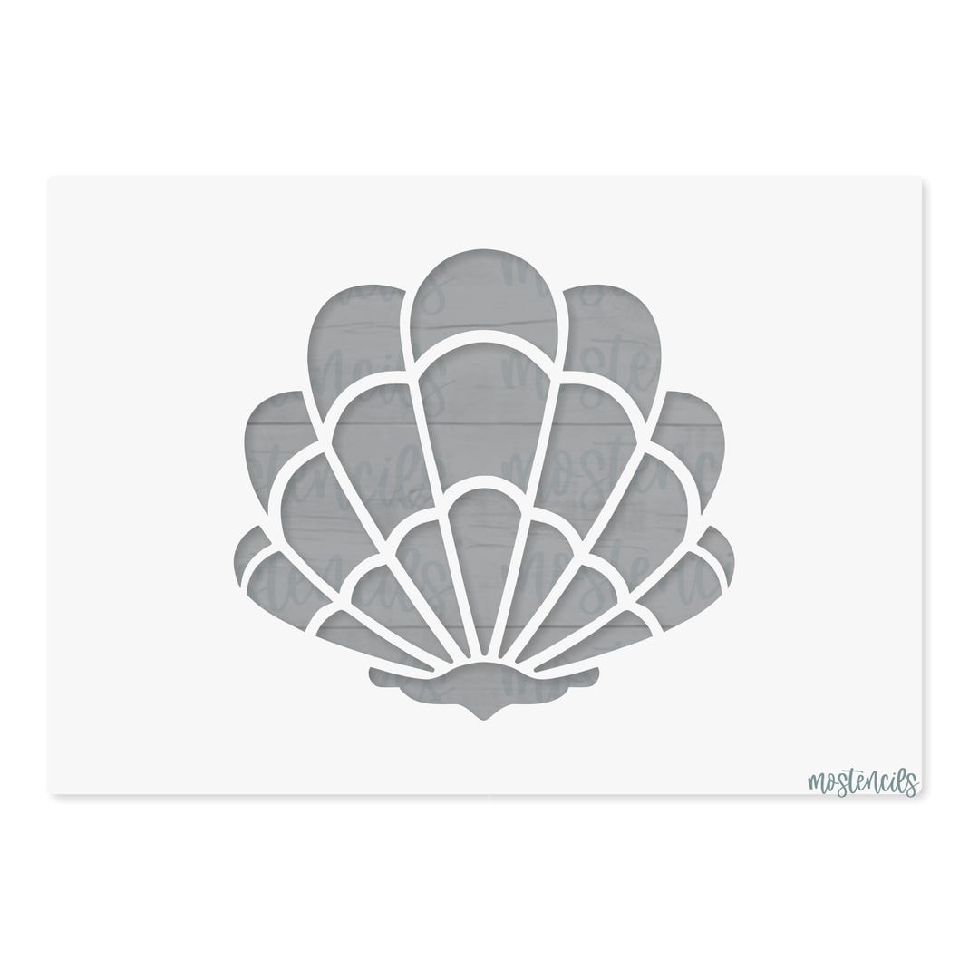Shellback Stencile Shell Stencil Reusable | Design Size 16x17 Cm - Etsy